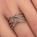 Sterling Silver Interwoven Wavelength Ring