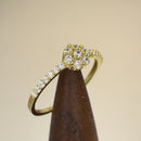 Solid 14K Yellow Gold Flower CZ Ring
