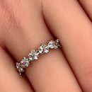 Sterling Silver Plumeria Eternity Band Ring