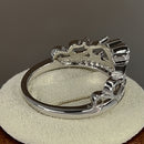 Sterling Silver Heart Crown Clear CZ Ring