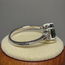 Sterling Silver Square Emerald Celtic CZ Ring