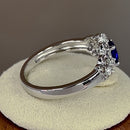 Sterling Silver Blue CZ Vintage Design Ring