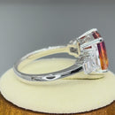 Sterling Silver Bicolor Orange Ruby Ombre CZ Ring