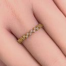 Solid 14K Yellow Gold Thin Classic Round Clear CZ Ring