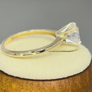 Solid 14K Yellow Gold Solitaire Round CZ Engagement Ring