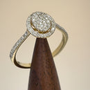 Solid 14K Yellow Gold Oval Cluster Halo 0.29 ct. Diamond Ring
