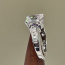 Sterling Silver Clear Emerald Cut Amethyst CZ Ring