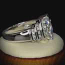 Sterling Silver Marquise Engagement Clear CZ Ring