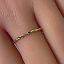 Solid 14K Yellow Gold Simple Twist Ring