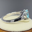 Sterling Silver Heart Shape Aquamarine CZ Ring
