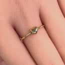 Solid 14K Yellow Gold Puffy Heart Ring