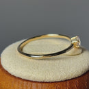 Solid 14K Yellow Gold Solitaire Round CZ Engagement Ring