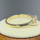 Solid 14K Gold Five Stone Engagement CZ Ring