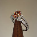 Sterling Silver Oval Orange CZ Ring
