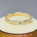 Solid 14K Gold Twisted CZ Ring