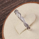 Sterling Silver Braided Clear CZ Ring