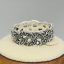 Sterling Silver Eye Marquise Eternity Marcasite Ring