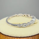 Solid 14K White Gold Thin Elegant Round Clear CZ Ring