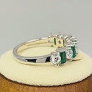 Sterling Silver Round & Baguette Emerald CZ Ring