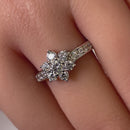 Sterling Silver Clear Plumeria Flower CZ Ring