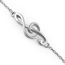 Sterling Silver Treble Clef Music Note Bracelet