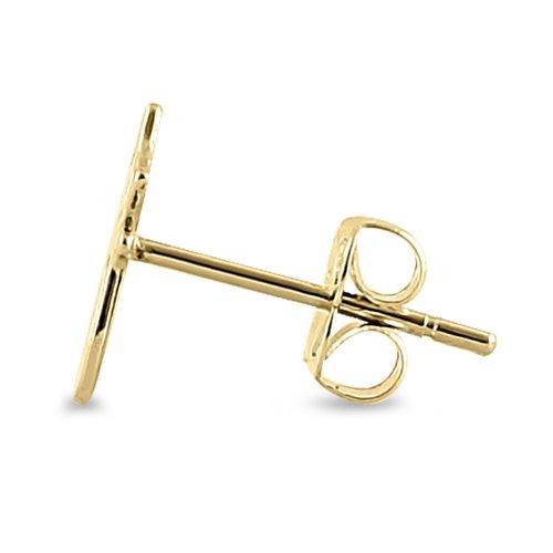 Solid 14K Yellow Gold Cat with Wiskers Earrings