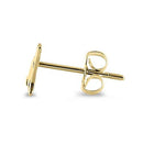 Solid 14K Yellow Gold Cat with Heart Earrings