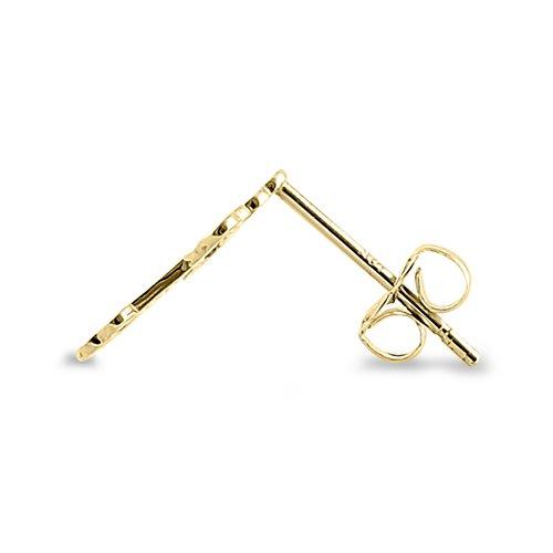 Solid 14K Yellow Gold Budded Cross Earrings