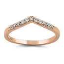 Rose Gold Plated Pointed V CZ Ring