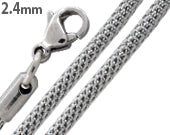 Stainless Steel Snake Skin Mesh Chain Necklace 2.4 MM
