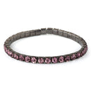 Soft Pink Glass Elastic Tennis Bracelet (Not Sterling Silver)