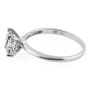 Solid 14K White Gold Clear Princess Cut Solitaire Engagement CZ Ring