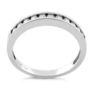Solid 14K White Gold Clear Round Cut CZ Band Ring