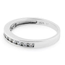 Solid 14K White Gold Clear Round Cut CZ Band Ring