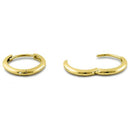 Solid 14K Yellow Gold 1.5mm x 12mm Plain Hoop Earrings