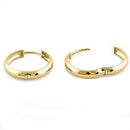 Solid 14K Yellow Gold 4mm x 18mm Plain Hoop Earrings