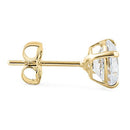 .92 ct Solid 14K Yellow Gold 5mm Round Cut Clear CZ Earrings