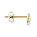 Solid 14K Yellow Gold Dainty Butterfly Clear CZ Earrings