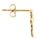 Solid 14K Yellow Gold Rounded Cross Clear CZ Earrings