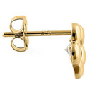 .22 ct Solid 14K Yellow Gold Simple Flower Clear CZ Earrings