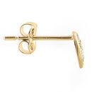 Solid 14K Yellow Gold Stylish Heart Round Clear CZ Earrings