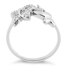 Sterling Silver 2 Butterfly CZ Ring