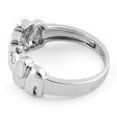 Sterling Silver 2 Elephants Ring