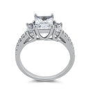 Sterling Silver 3 Stone CZ Engagement Ring