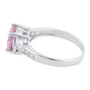 Sterling Silver 3 Pink CZ Ring