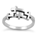 Sterling Silver 4 Cross Ring