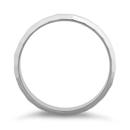 Sterling Silver 4MM Hammered Band Ring