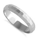 Sterling Silver 4MM Hammered Band Ring