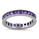 Sterling Silver Purple CZ Eternity Band Ring