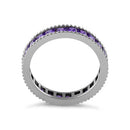 Sterling Silver Purple CZ Eternity Band Ring